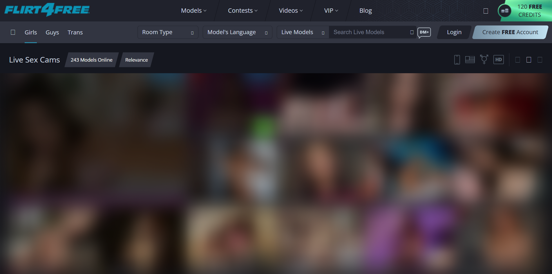 Flirt4free homepage interface overview