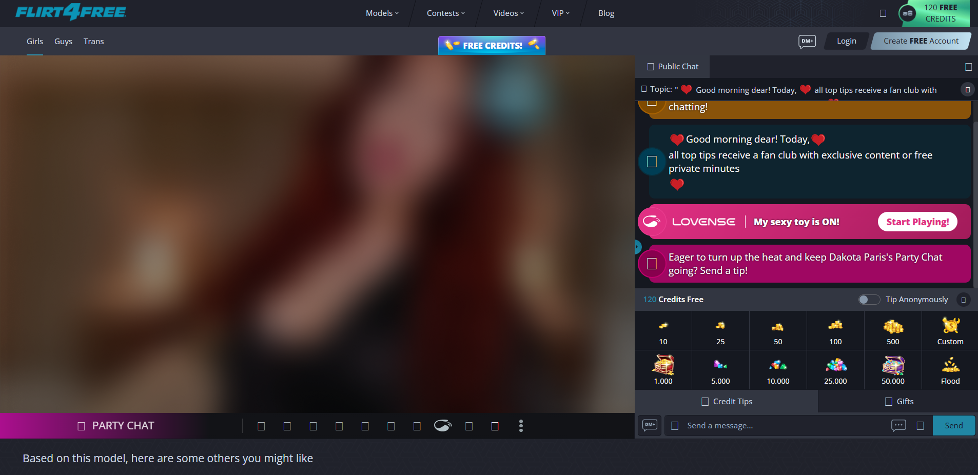 Flirt4free interactive device integration example