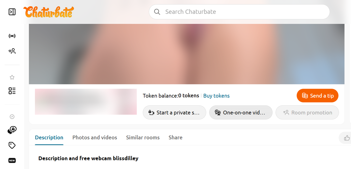One-on-one video chat button below a Chaturbate video on desktop