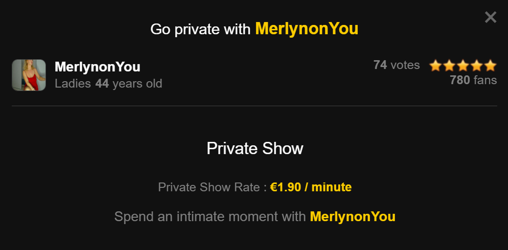XLoveCam VIP access interface compared with other cam sites